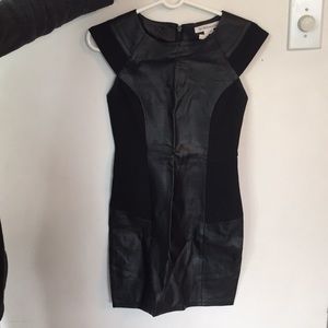 Black leather dress